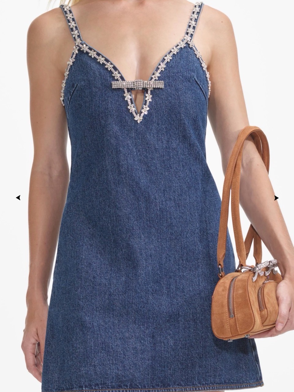 Self Portrait Women 'Denim Strappy Mini' Dress Us 8 — image 4 of 8
